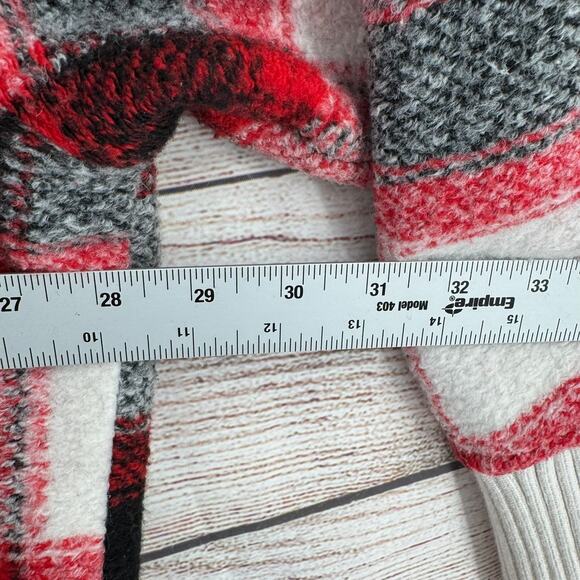 Lucky Brand Wool Blend Plaid Full Zip Jacket Womens XL Red Black White - Picture 11 of 13